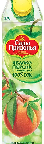 Сок Сады Придонья яблоко-персик с мякотью 1 л