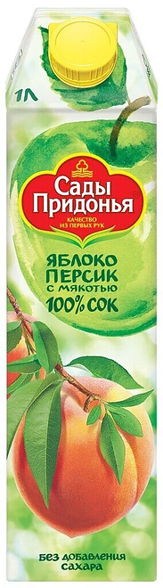 

Сок Сады Придонья яблоко-персик с мякотью 1 л