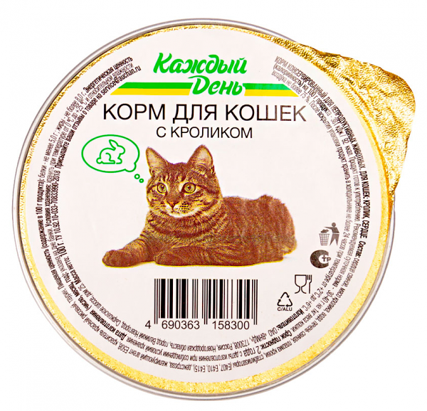 Корм для кошек Каждый день с мясом кролика