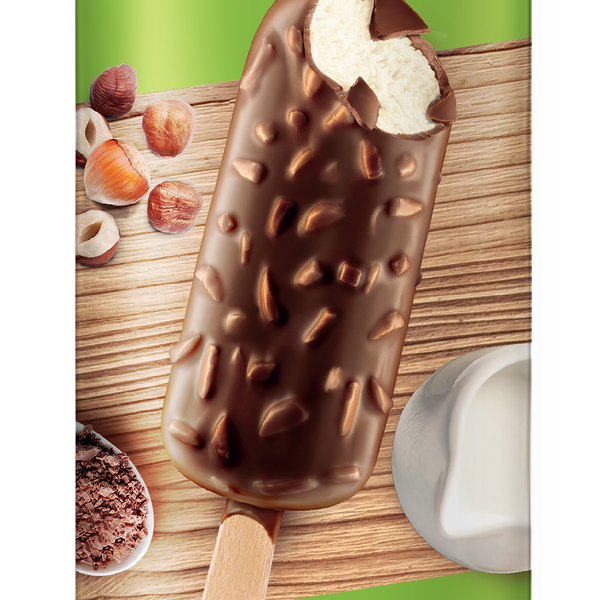 Мороженое Вологодский пломбир в шоколадной глазури с фундуком эскимо 75г Бзмж