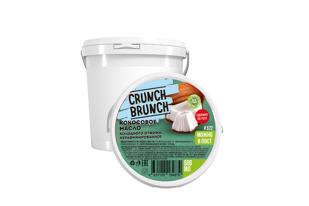 

Масло кокосовое Crunch brunch премиум фильтрованное без запаха
