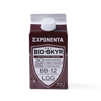 Напиток кисломолочный Exponenta Bio-Skyr страчателла-пломбир обезжиренный с высоким содержанием белка, 500 г