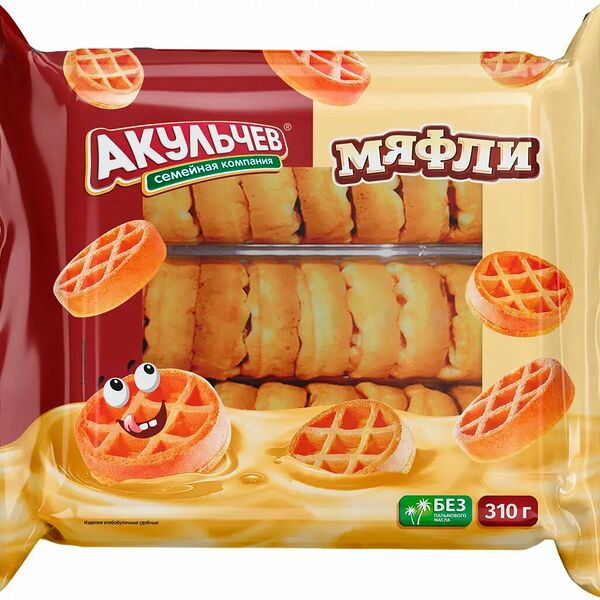 Вафли Акульчев Мяфли мягкие 310 г