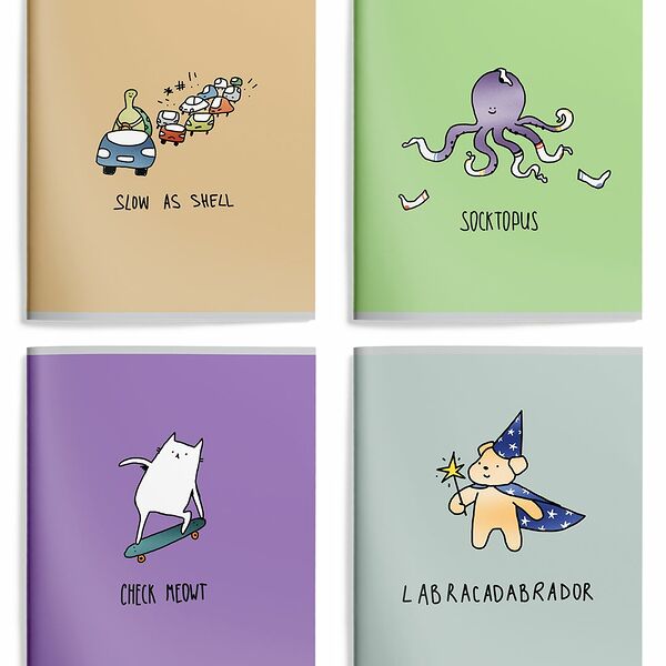 Тетрадь 48л А5+ кл скреп офс Schoolformat Минимал Животные мел карт мат лам выб УФ-лак