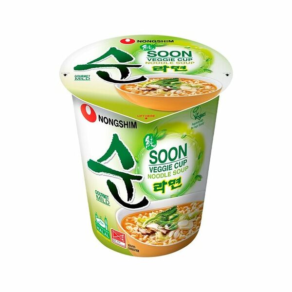 Лапша быстрого приготовления Nongshim Сун Вегги овощная, стакан, 67 г