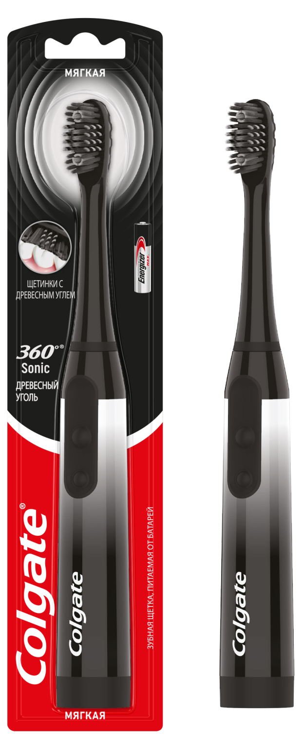 

Зубная щётка Colgate 360 Sonic электрическая Древесный Уголь 1 шт
