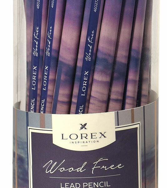 Карандаш чернографит пластик LOREX WOOD FREE HANGING CLOUDS НВ заточ трехгран с ластиком тубус принт