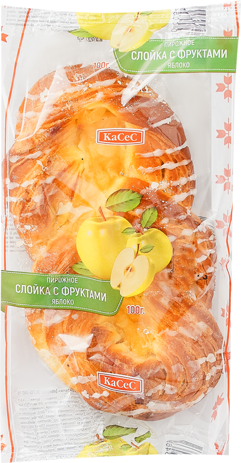 

Слойка Касес с фруктами, яблоко