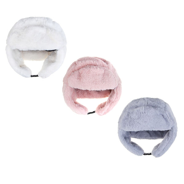 Galante шапка-ушанка женская из эко меха, р-р 56-58, 3 цвета, сзш24-15, в ассортименте