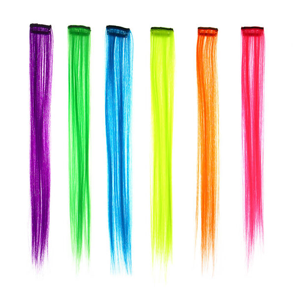 Пряди цветные на гребне, 35-40см, пвх, 6 цветов в ассортименте, вг22-61, 1 шт