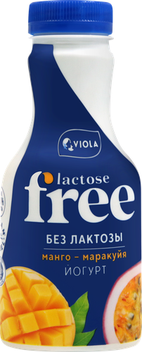 

Йогурт питьевой Viola Free Манго-маракуйя безлактозный 1.1%, без змж 270 г