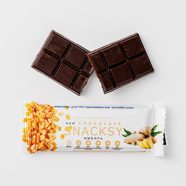 Батончик Имбирь, веган, Snacksy 55г