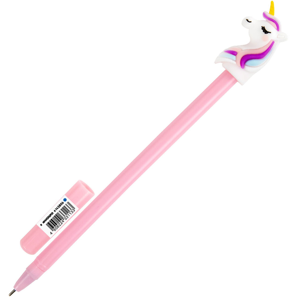 Ручка шариковая ЮНЛАНДИЯ Единорожка синяя 0,7мм,1 шт