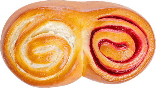 Булочка Дуэт творожно-вишневая 140 г