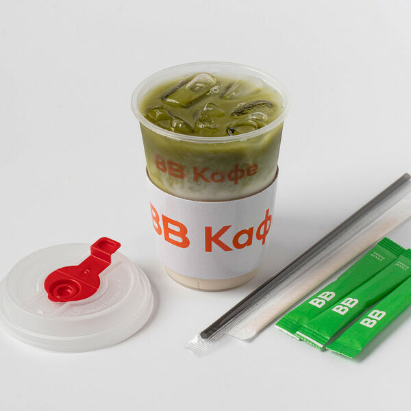 Айс латте матча на кокосовом напитке, кафе 0,3л