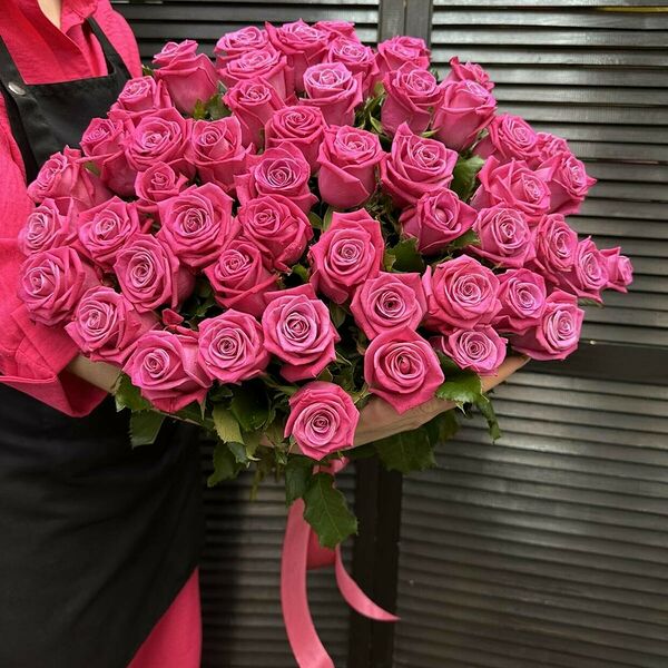 Букет из 51 розовой розы 60 см