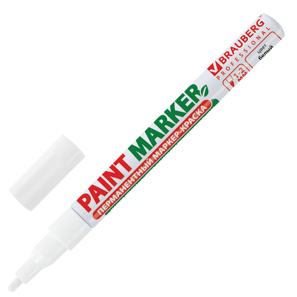 Маркер-краска Brauberg Professional лаковый белый, 1 шт