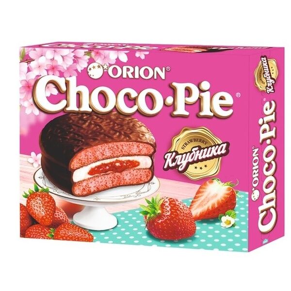 Пирожное Choco Pie Orion Клубника, 360г