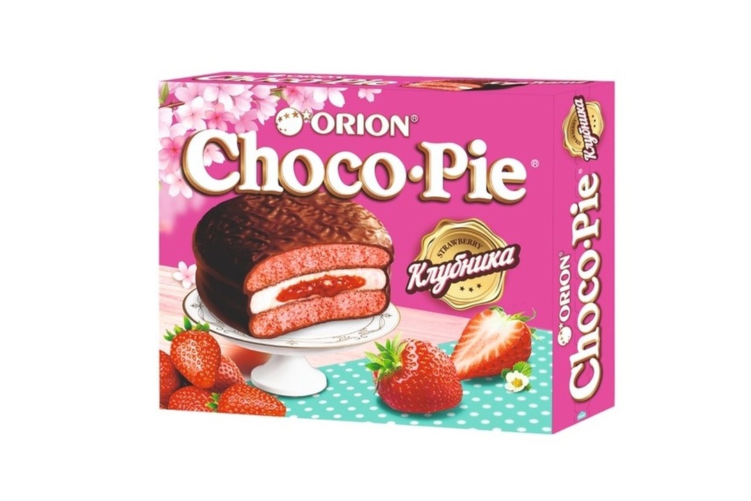 

Пирожное Choco Pie Orion Клубника 360 г