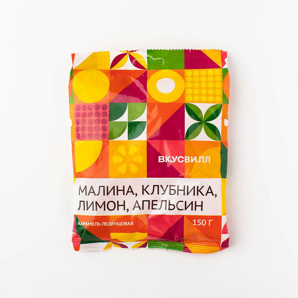 Карамель леденцовая Малина, клубника, лимон, апельсин 