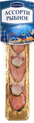 

Рыбное ассорти Рыбная миля Горбуша Скумбрия холодного копчения 200 г