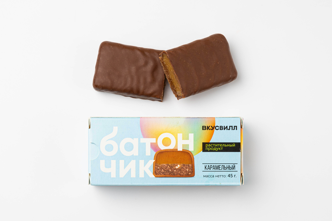 

Батончик шоколадный "Карамельный" ВкусВилл 45г