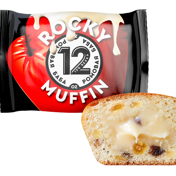 Маффин низкоуглеводный Mr. Djemius Zero Rocky Muffin Ромовая баба без сахара 