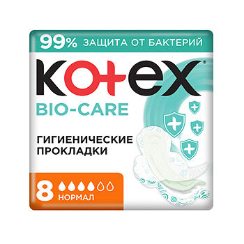Прокладки Kotex Bio-Care Нормал 8 шт.