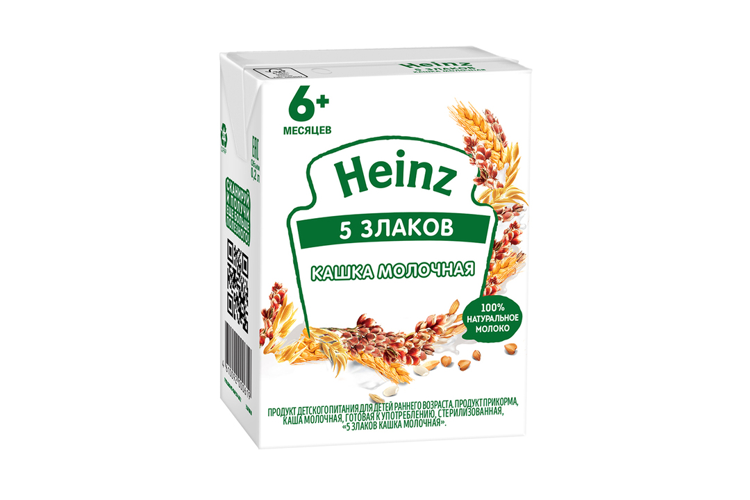 

Каша 5 злаков молочная Heinz с 6 месяцев 200 мл