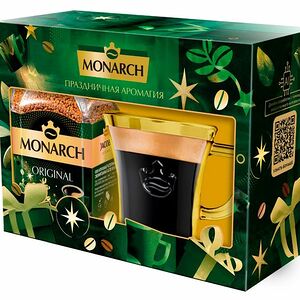 Кофе растворимый Jacobs Monarch подарочный набор с кружкой c рисунком 95г