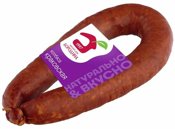 Колбаса полукопчёная Мясной дом Бородина Краковская, 400 г