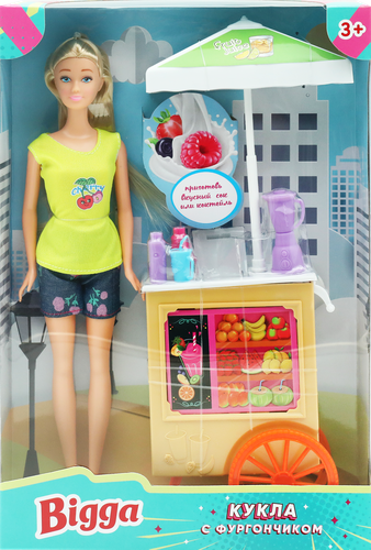 

Набор игровой Bigga Кукла с фургончиком, 6 предметов