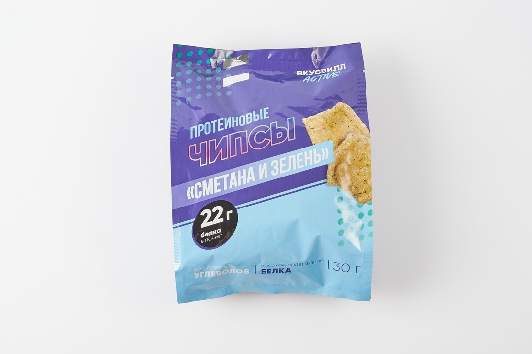 

Чипсы протеиновые Сметана и зелень ВкусВилл 30 г