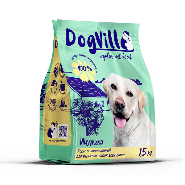 Корм для собак DogVill Medium Adult с индейкой 1,5кг