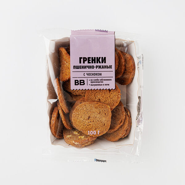 Гренки пшенично-ржаные с чесноком 100 г