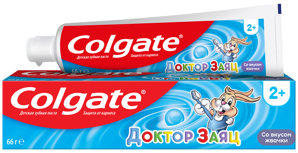 Зубная паста Colgate Доктор Заяц со вкусом жвачки, для детей, 50 мл
