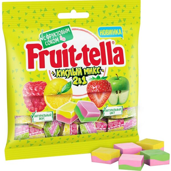 Жевательные конфеты Fruittella Кислый микс 2в1 70г