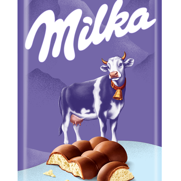 Молочный шоколад Milka с белым пористым шоколадом