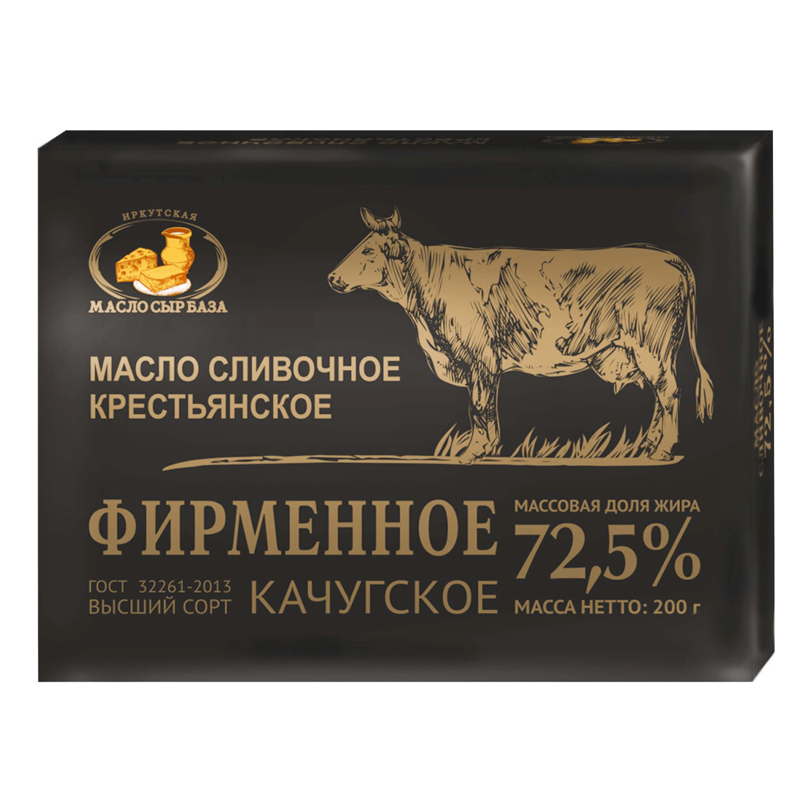 

Масло сливочное Иркутская маслосырбаза Качугское фирменное 72.5% 200 г
