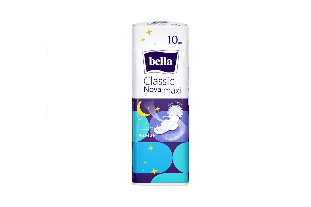 

Прокладки Bella Classic Nova Maxi Drainette 10 шт.