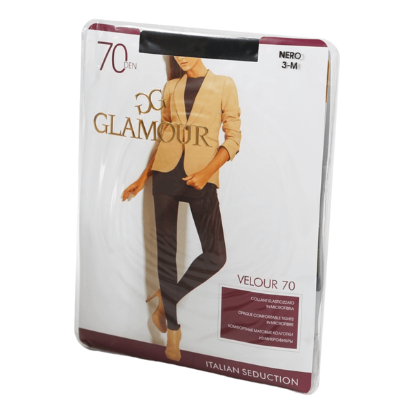Женские колготки Glamour Velour 70 den Nero 3 размер
