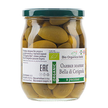 Оливки Bio Organica Italia зеленые Bella di Cerignola в рассоле БИО Bio Organica Italia s.r.l.
