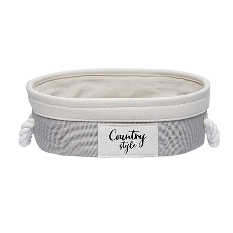 Корзина для хранения Handy Home с ручкой овальная серая, 32 x 22 x 10 см