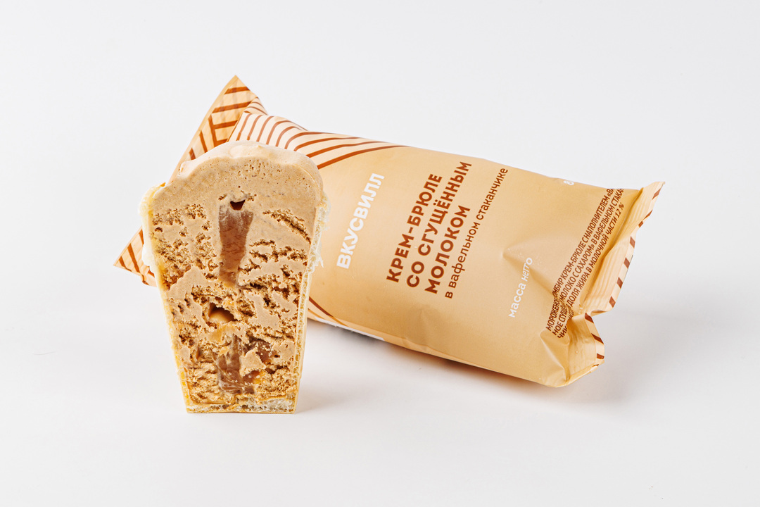 

Мороженое крем-брюле ВкусВилл со сгущенным молоком в вафельном стаканчике 80 г