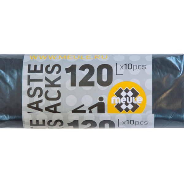 Мешки для мусора Meule Premium черные 120 л 30 мкм 110 х70 см