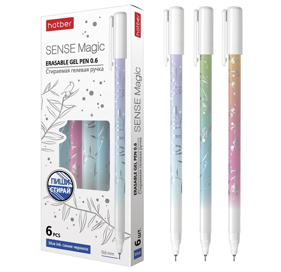 

Ручка гелевая Hatber Sense Magic стираемая синий 1 шт в ассортименте