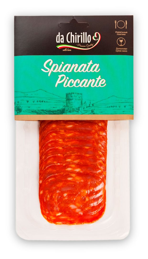 

Колбаса Da Chirillo Spianata Piccante сыровяленая нарезка 90 г