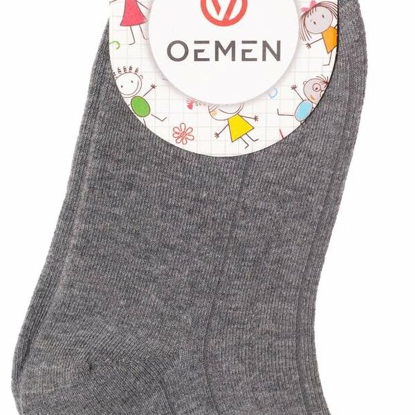Носки детские Oemen хлопковые в рубчик темно-серые, р. 18-20
