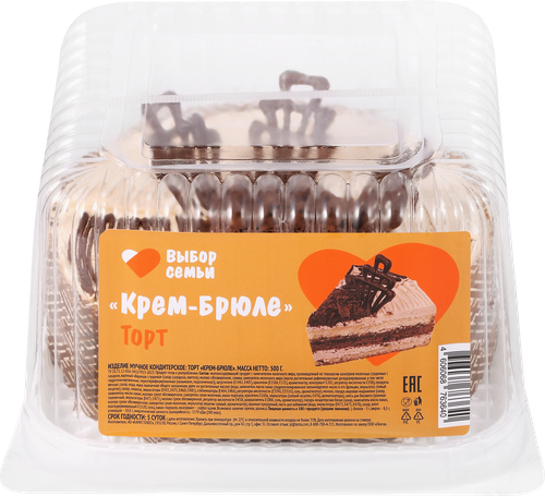 

Торт Выбор семьи Крем-брюле 500 г