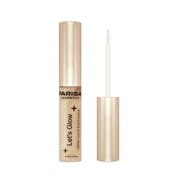 Тени-подводка для век `PARISA` LET`S GLOW жидкие с глиттером тон 04 4 мл